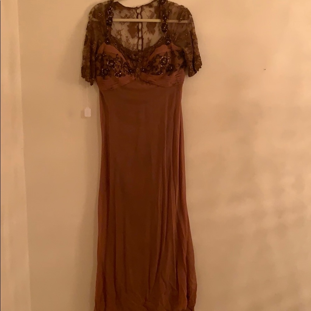 Beaded lace and sequins terani gown